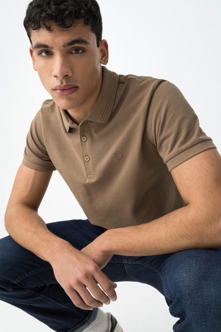 Avantgard_Fashion_Tiffosi_Manning_galleros_bezs_homok_pamut_ferfi_rovid_ujju_polo_