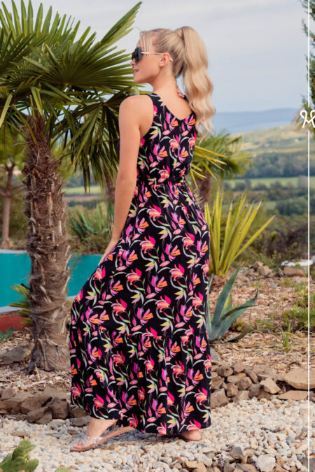 Alternative view of Magenta GEORGINA virágmintás nyári kánikula ruha