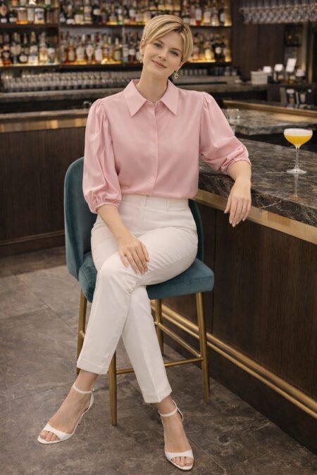 ESTELLA női ráncolt ujjú ing