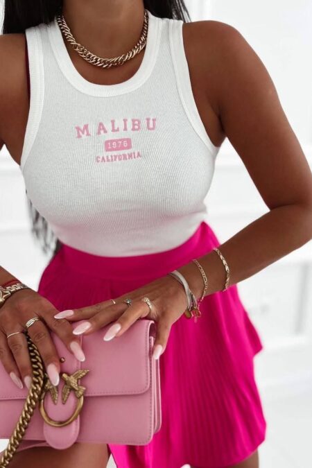 MALIBU ujjatlan  bordázott top