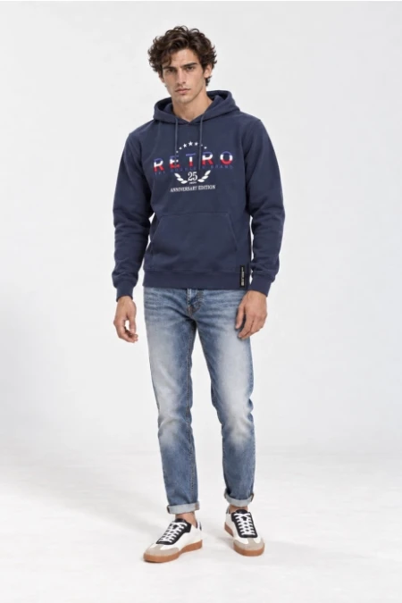 RETRO JEANS Anniversary férfi kapucnis melegítőfelső - Image 3