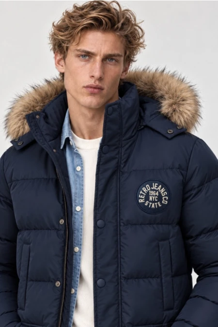 RETRO JEANS MARCO férfi hosszú kabát - Image 3