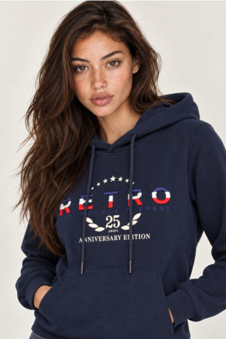RETRO JEANS Anniversary női kapucnis melegítőfelső - Image 3
