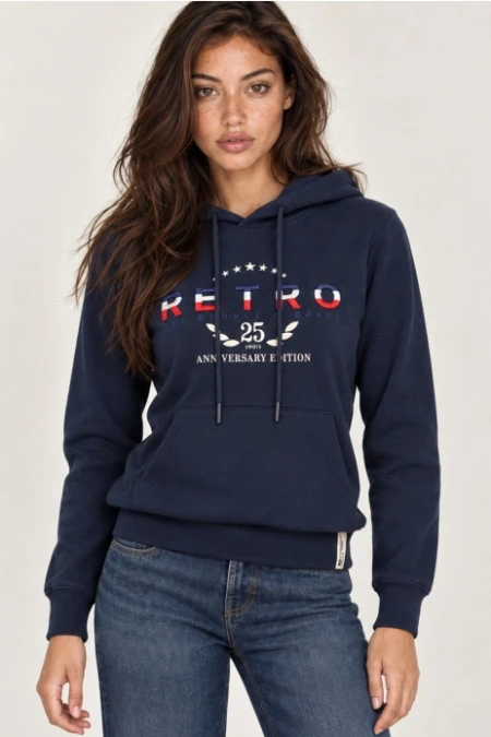 RETRO JEANS Anniversary női kapucnis melegítőfelső